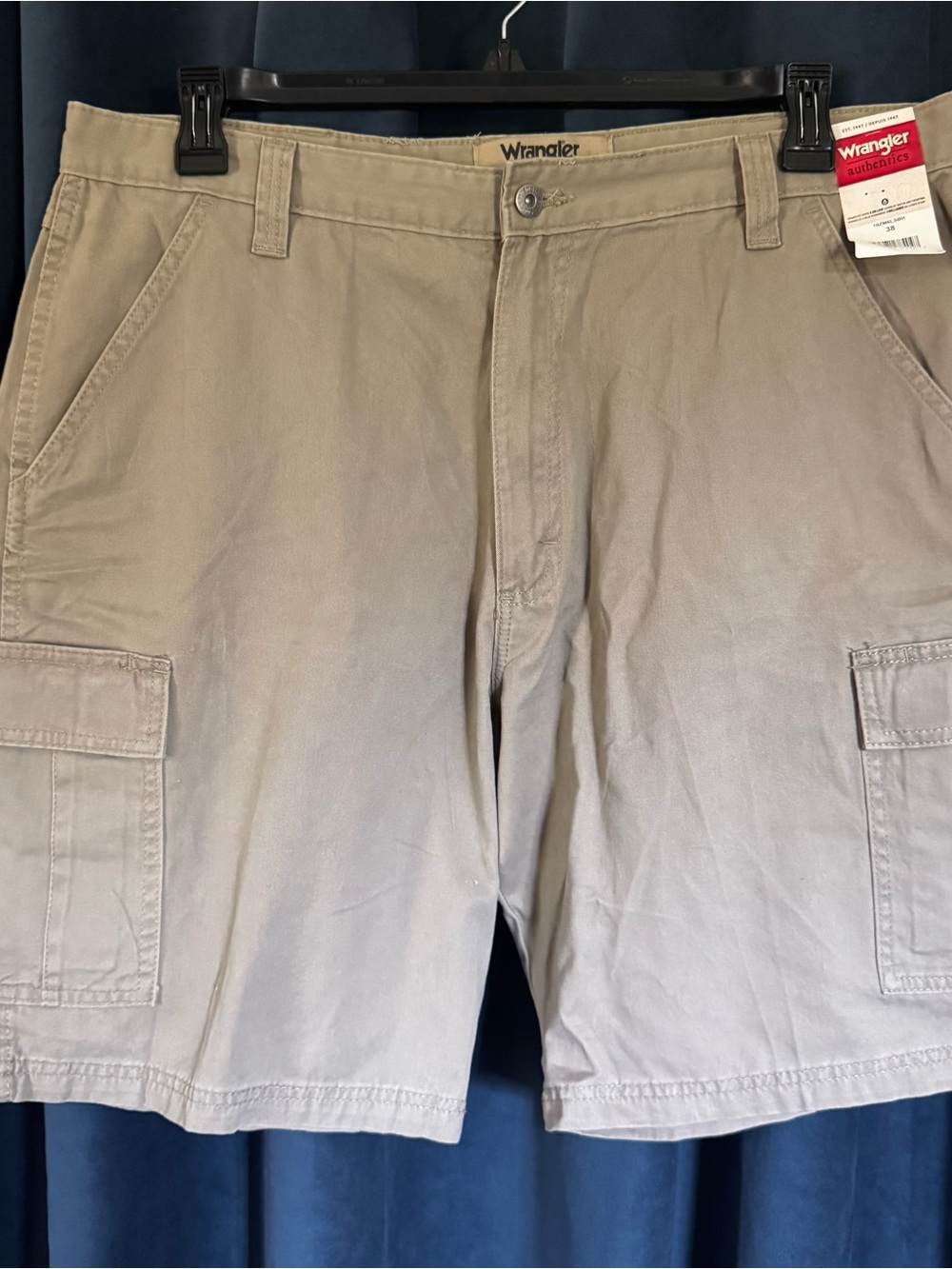 Wrangler Men's Khaki Cargo Shorts NWT Cotton
